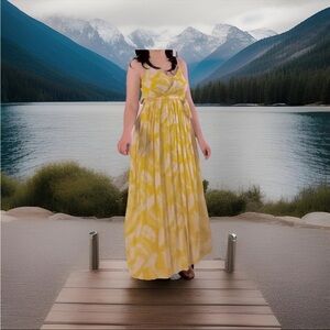 Yellow Tie-Dye Maxi Dress